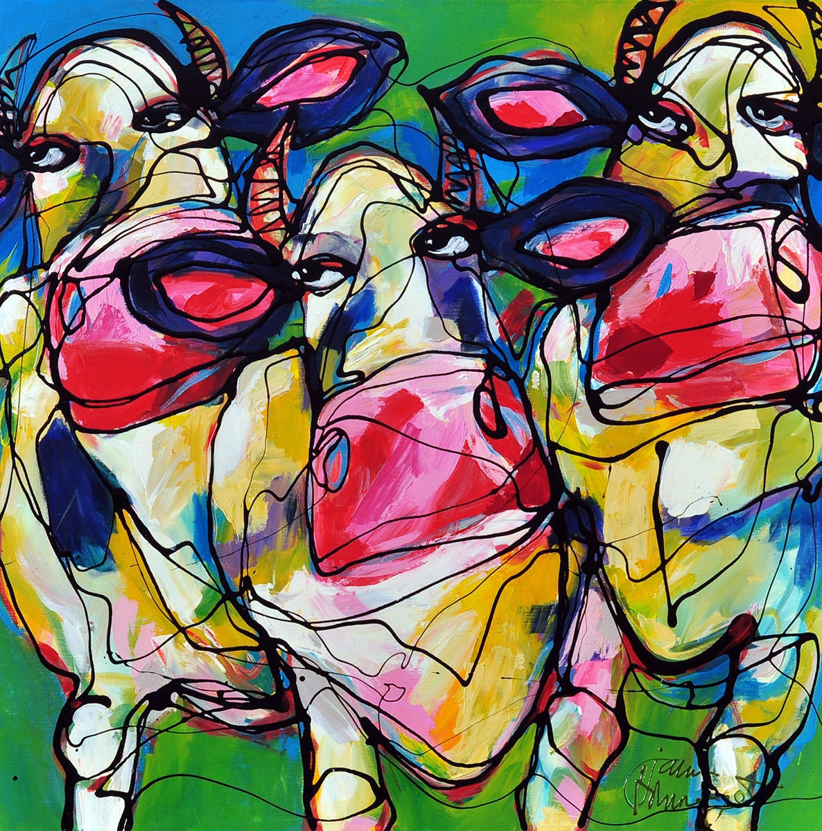 Janet Timmerije + 3 Cows